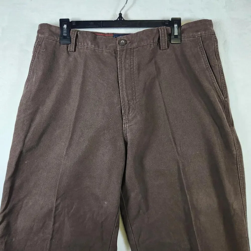 Izod Rock Washed Brown Denim Jeans‎ Size 36x30 Surplus Cotton Relaxed